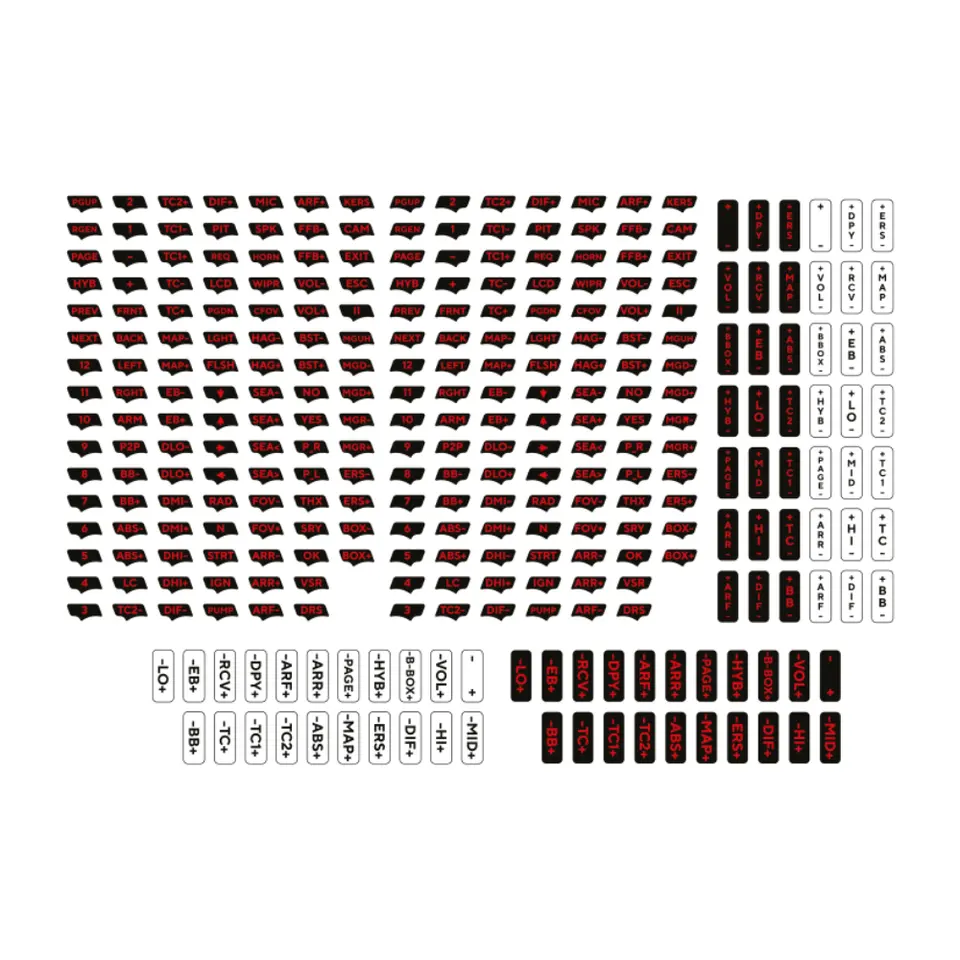 Asetek SimSports Red Sticker Sheet