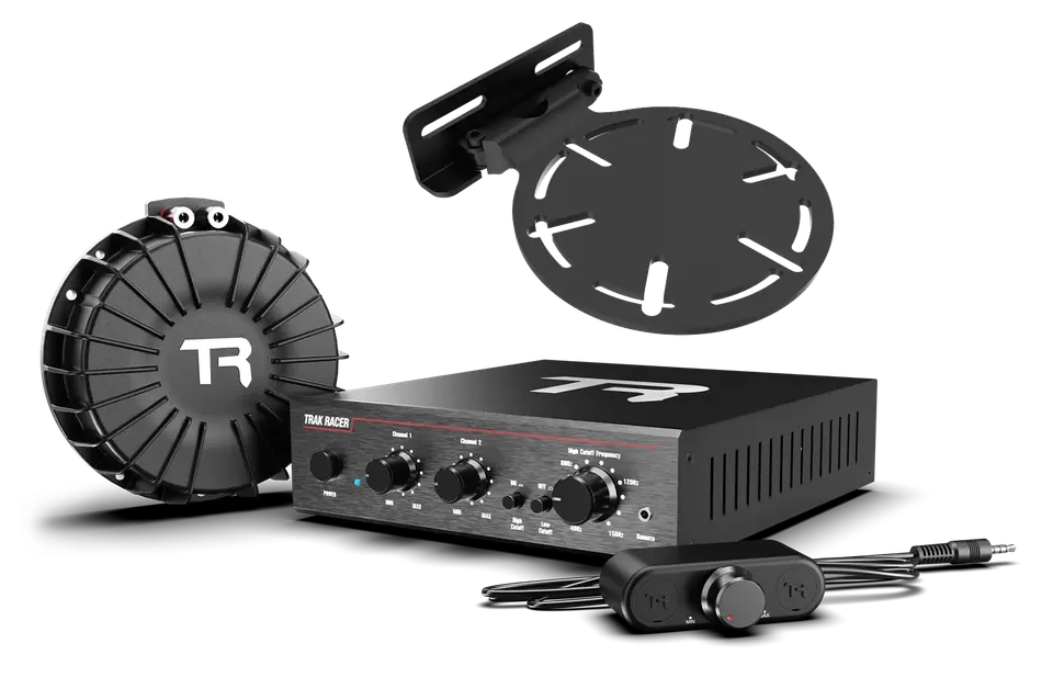 Trak Racer Pro Haptic Bass Shaker Kit – 200W 2-Channel Amp, 100W Shaker & Universal Mount