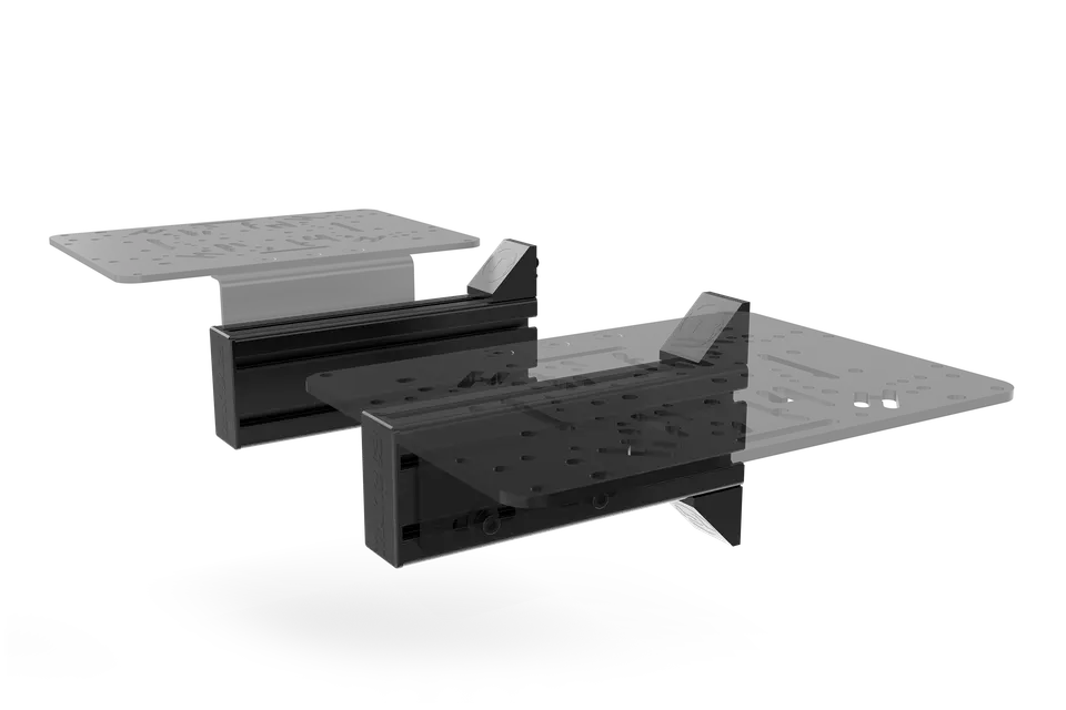 Trak Racer Set of 2 Universal Side Mount Supports — 240mm/9.45" (80x40mm / 3.15" x 1.57") for Sim Racing & Flight Sim Rigs