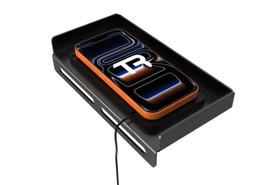 Trak Racer Universal Wireless Charging Station with Mount for Aluminum Extrusion Cockpits, TR8 PRO, TRX, TRF and More