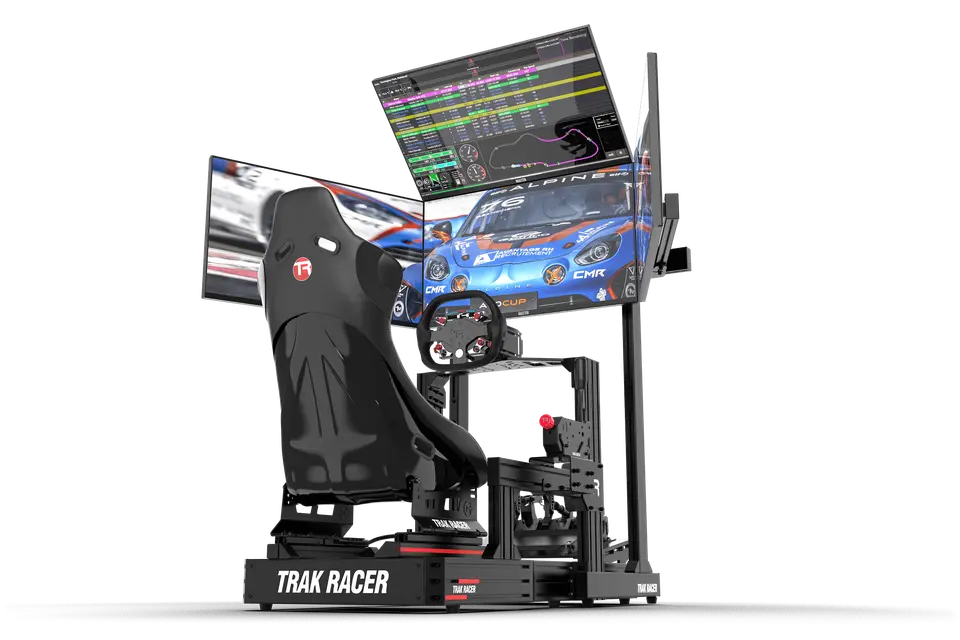 Trak Racer Freestanding Quad (4) Monitor Stand – Up to 45" Displays for Sim Racing, Flight Simulation & Truck Simulators